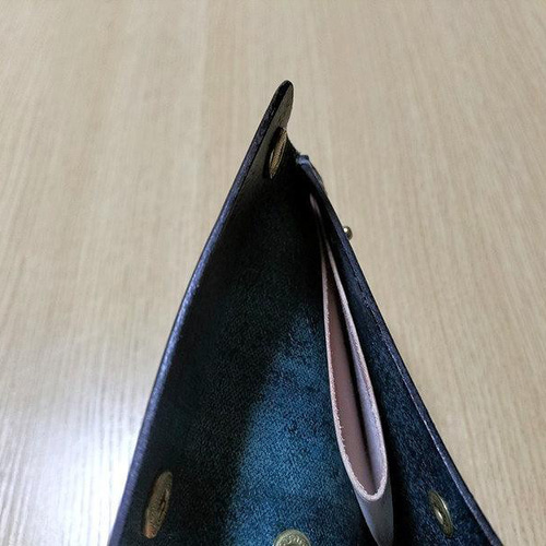 【限定品】コンパクトウォレット　L字ホックウォレット　手縫い 22色から選べる・名入れ対応】 フック金具ミニマルウォレット