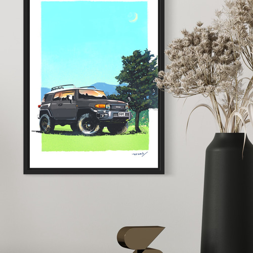 FJ クルーザー(ブラック)/ 優しい色でお部屋を彩るA3ポスター / 限定