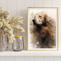 【KENSHIN (犬神) - ゴールデンレトリバー犬 No.9】風水画 アートポスター 犬の絵 犬の絵画 犬のイラスト 8枚目の画像