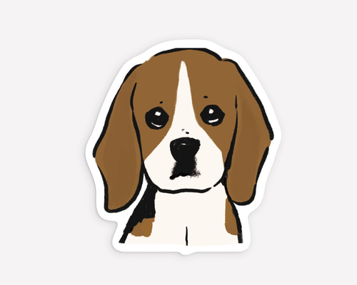 ステッカー ビーグル（ミニステッカー）犬 シール・ステッカー