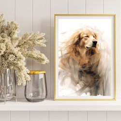 【KENSHIN (犬神) - ゴールデンレトリバー犬 No.10】風水画 アートポスター 犬の絵 犬の絵画 8枚目の画像