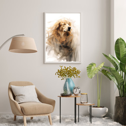 【KENSHIN (犬神) - ゴールデンレトリバー犬 No.10】風水画 アートポスター 犬の絵 犬の絵画 7枚目の画像