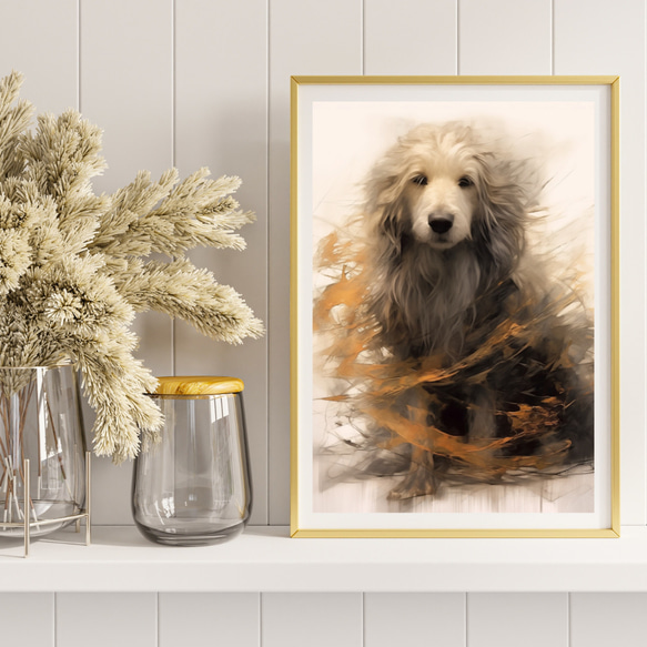 【KENSHIN (犬神) - ゴールデンドゥードル犬 No.3】風水画 アートポスター 犬の絵 犬の絵画 犬のイラスト 8枚目の画像