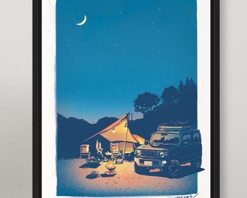 ジムニーキャンプ/ 優しい色でお部屋を彩るA3ポスター / 限定 10枚