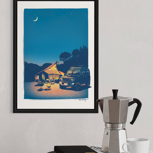 ジムニーキャンプ/ 優しい色でお部屋を彩るA3ポスター / 限定 10枚