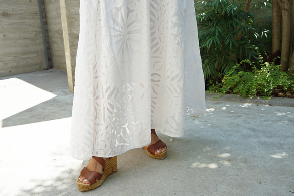 【即納可】リバースアップリケ・スカート（NK23-014-white3） 