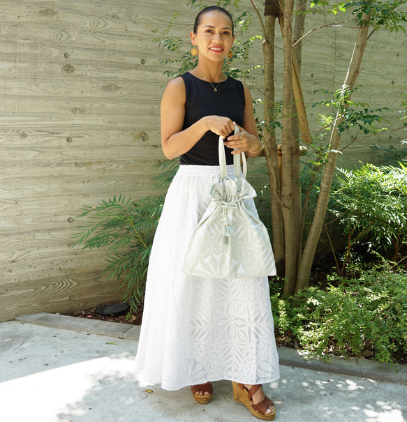 【即納可】リバースアップリケ・スカート（NK23-014-white3） 