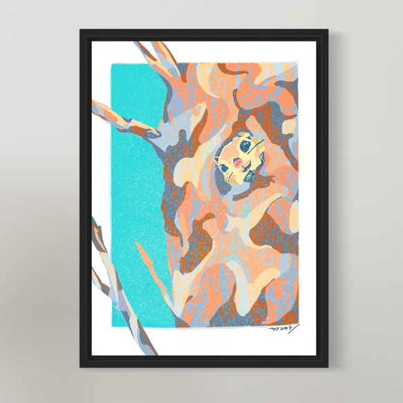 モモンガ/ 優しい色でお部屋を彩るA3ポスター / 限定 30枚　北欧　キャンプ　オシャレ インテリア 1枚目の画像