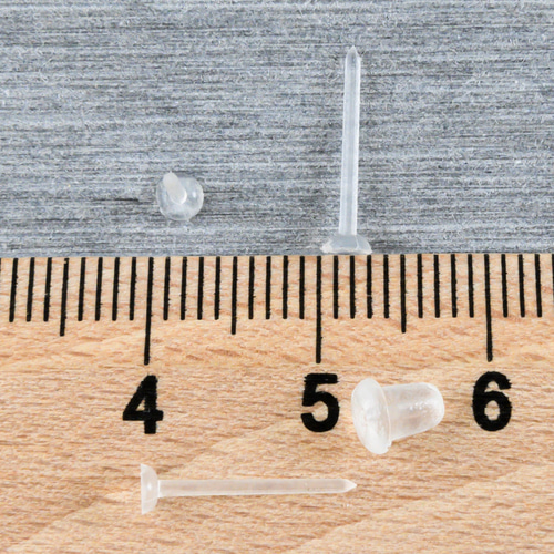 c-00005)樹脂ピアス 丸皿タイプ×シリコンキャッチセット 3mm 20個 (10 