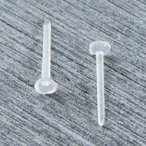 c-00005)樹脂ピアス 丸皿タイプ×シリコンキャッチセット 3mm 20個 (10 