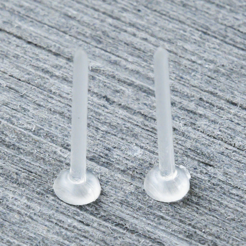 c-00005)樹脂ピアス 丸皿タイプ×シリコンキャッチセット 3mm 20個 (10 