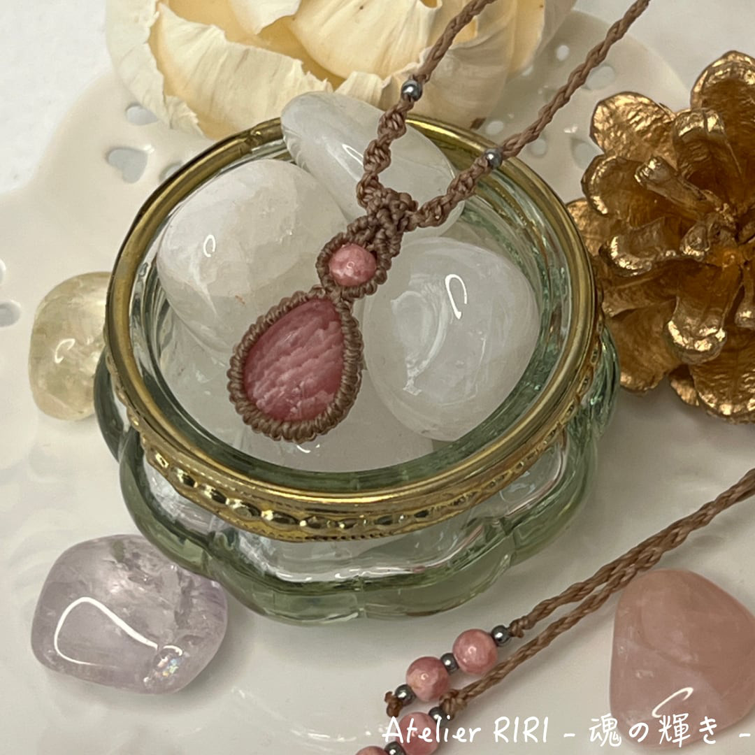 大切な思い［インカローズ］マクラメネックレス