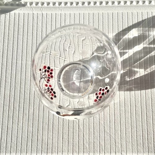 シーグラスアート♡冬のレアカクテル♡　南天　雪うさぎ　シマエナガ　【アートＬ判】 5645c9ce0c4c78f20afca66ab0db98