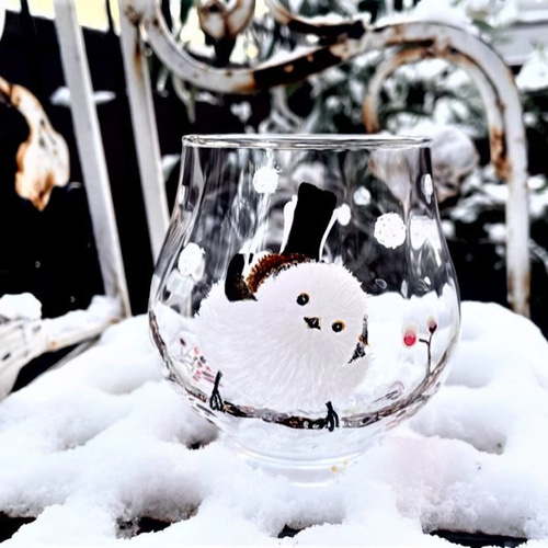 シーグラスアート♡冬のレアカクテル♡　南天　雪うさぎ　シマエナガ　【アートＬ判】 Amazon | シーグラスアート シマエナガ カラフル 羽 パステル