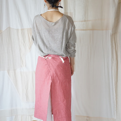 天日干し linen Apron  two tone〈a〉 6枚目の画像