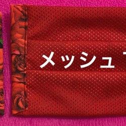 薔薇柄マスク バラ柄マスク バラ柄ミニティッシュケース ローズ柄ミニティッシュケース　ローズ柄マスク　レッドローズ柄 2枚目の画像