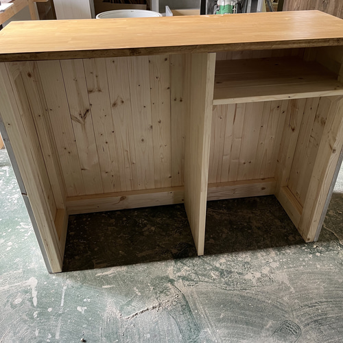 chayn＊アンティーク風の机＊カウンター、作業台にも アンティーク風 無垢材 アトリエテーブル DK-050 トリアン馬脚