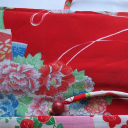 ７６２１　花柄の着物で作った和風財布・ポーチ　＃送料無料 7枚目の画像