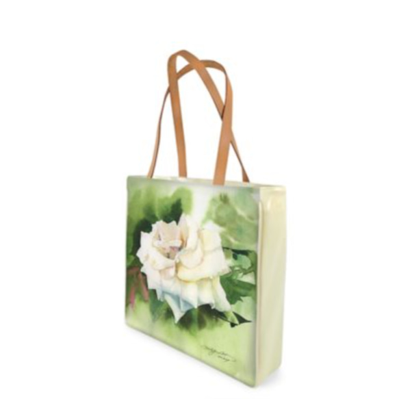 【予約販売】「ガーデンの白いバラ」ショッピングエコバック 1枚目の画像