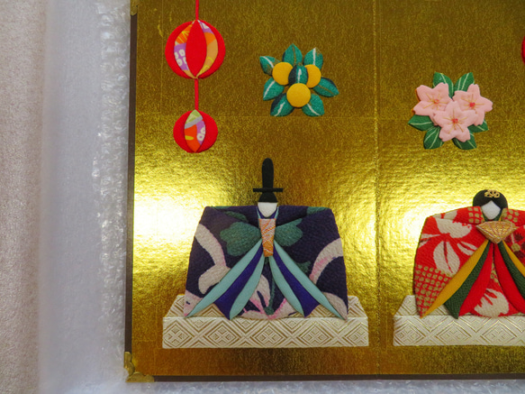 押し絵のひな飾り【金屏風】 5枚目の画像