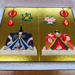 押し絵のひな飾り【金屏風】 2枚目の画像
