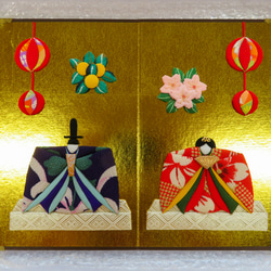 押し絵のひな飾り【金屏風】 3枚目の画像