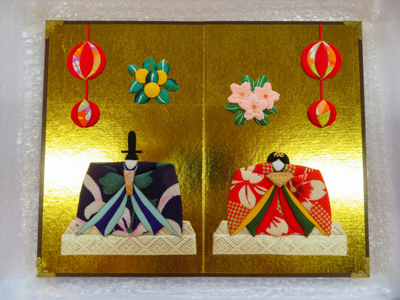 押し絵のひな飾り【金屏風】 3枚目の画像