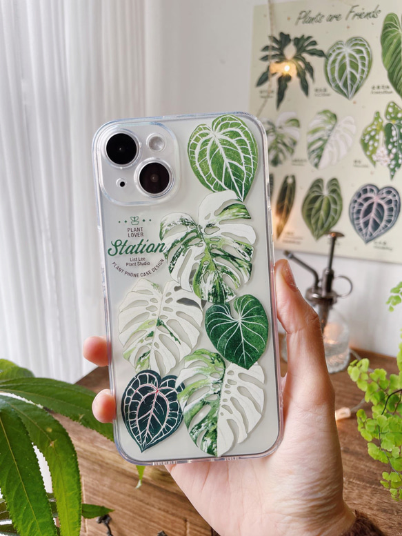 iPhoneケース　植物　高級感　透明　スマホケース・全機種対応　おしゃれ 2枚目の画像