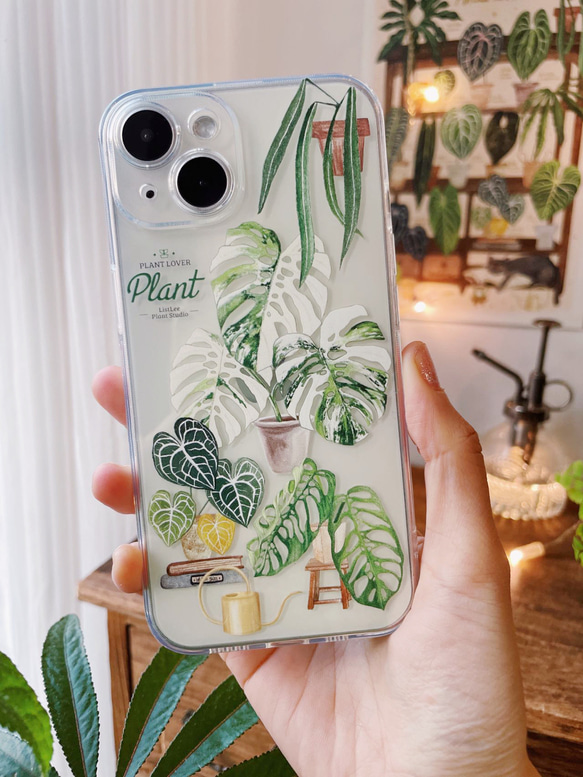 iPhoneケース　植物　高級感　透明　スマホケース・全機種対応　おしゃれ 4枚目の画像