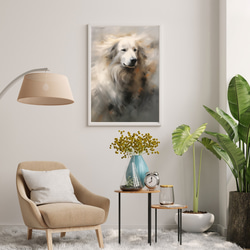【KENSHIN (犬神) - グレートピレニーズ犬 No.4】風水画 アートポスター 犬の絵 犬の絵画 犬のイラスト 7枚目の画像