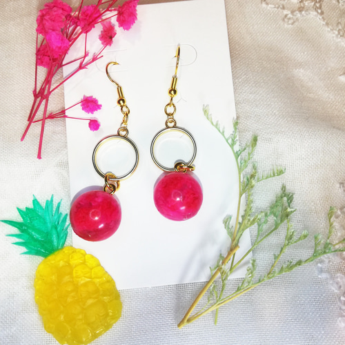 レジン ハンドメイド フラワー 揺れる ピアス イヤリング