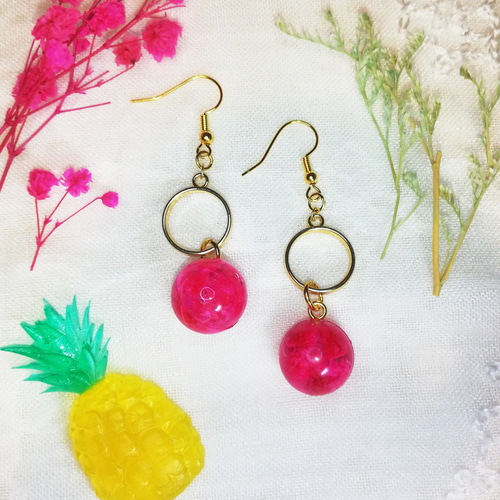 レジン ハンドメイド フラワー 揺れる ピアス イヤリング