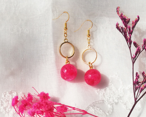 フラワー　レジン　ピアス　ハンドメイド　イヤリング変更可 8975d48184990770298109765ba1bf