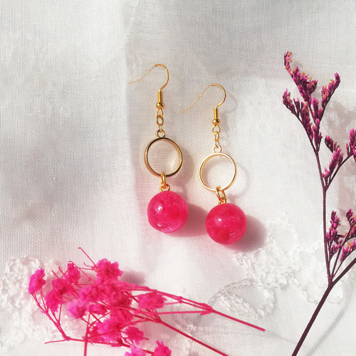 レジン ハンドメイド フラワー 揺れる ピアス イヤリング  