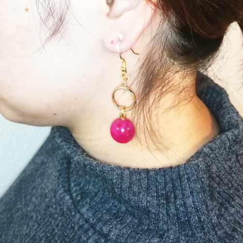 レジン ハンドメイド フラワー 揺れる ピアス イヤリング