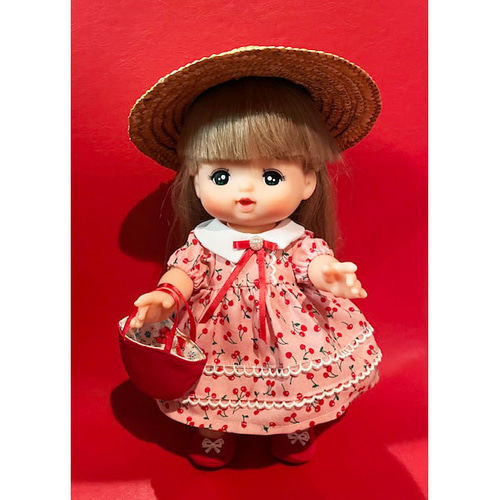 メルちゃん服 さくらんぼがいっぱいの可愛いワンピース おもちゃ・人形