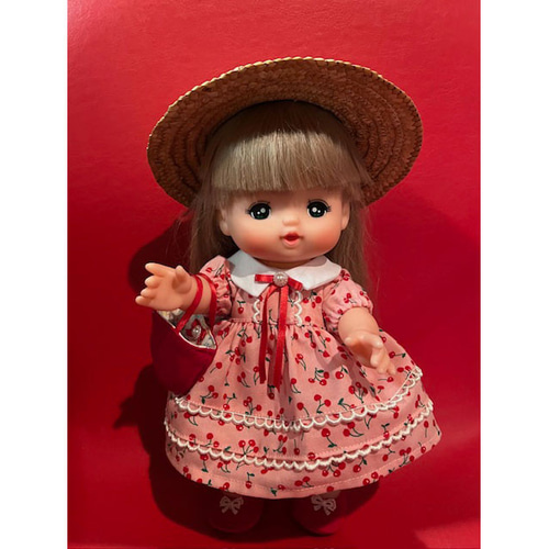 メルちゃん服 さくらんぼがいっぱいの可愛いワンピース おもちゃ