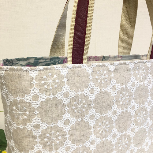 あおりトートバック 少し大き目 リネン トートバッグ tumugi 通販  