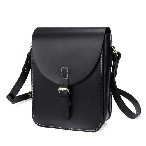 ショルダーバッグ ヌメ革 本革 縦長型 斜めがけ しっかりとした