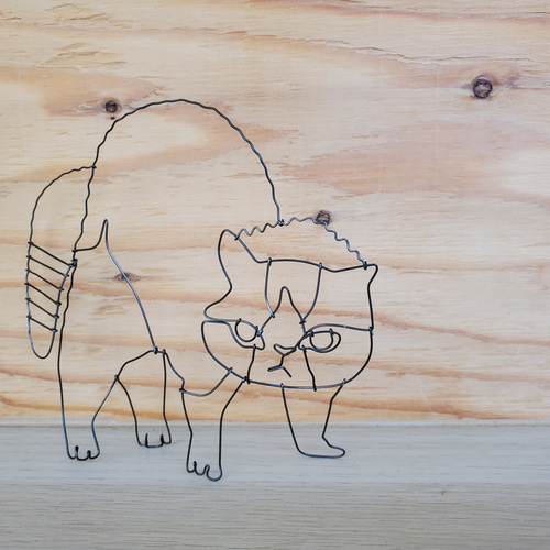 ワイヤーアート ワイヤークラフト 猫 ねこ ネコ【受注制作