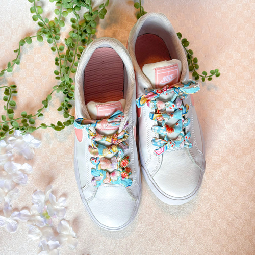 綿ちりめん靴紐＜天青＞明るい水色 純和風☆130cm☆ シューズ小物 彩加