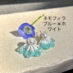 春のフラワービーズ刺繍耳飾り 6枚目の画像