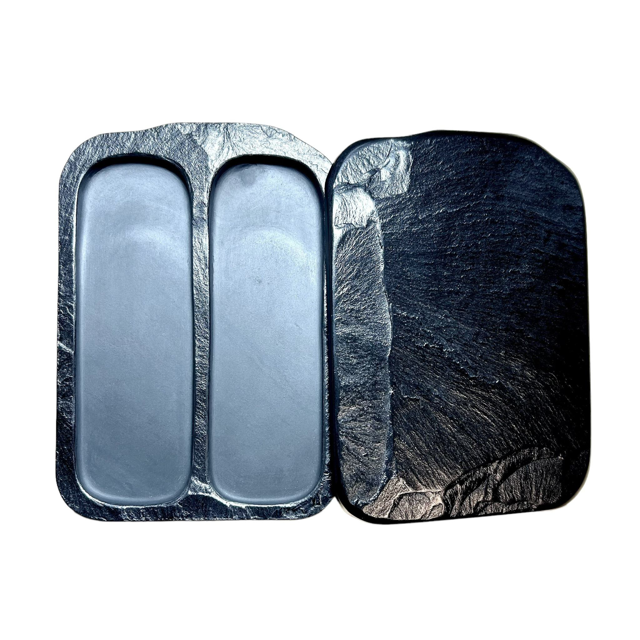 黄綬褒章受章　雨宮峯硯作  蓋付双面硯No.1