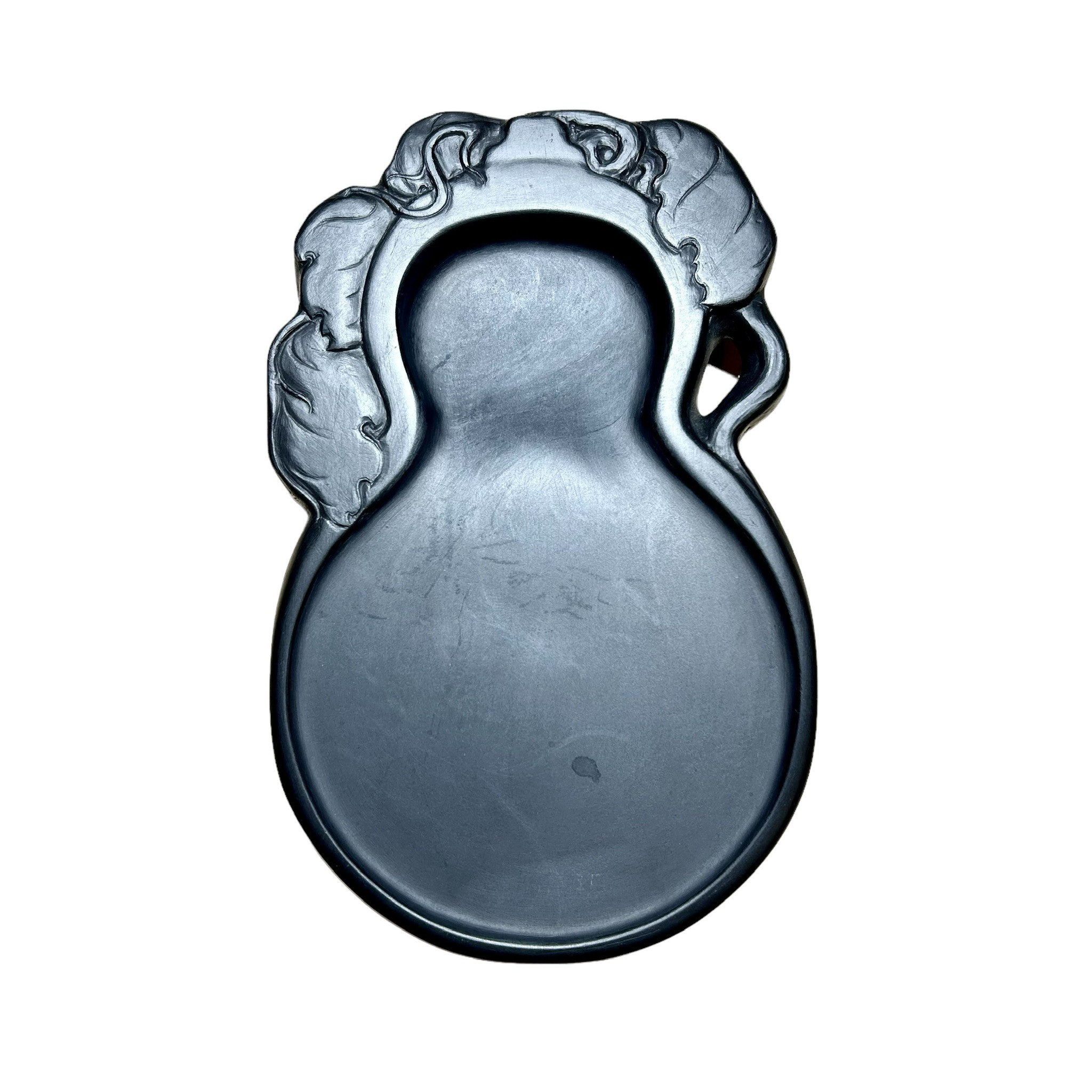 黄綬褒章受章　雨宮峯硯作  彫刻瓢箪硯No.1