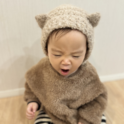 猫耳ニット帽　ボンネット ねこ耳ニットボンネット(220) | こどもふく moco kids