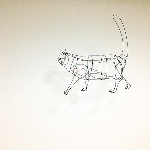 ワイヤーアート ワイヤークラフト 愛猫 猫 ねこ ネコ モビール