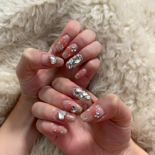 春色ネイルチップ ワンホンネイル チークネイル マグネットネイル  