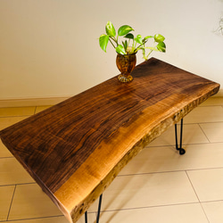 ブラックウォールナット　一枚板　サイドテーブル　ローテーブル 1枚目の画像