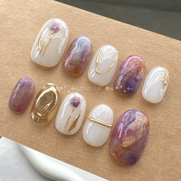 purpleチューリップネイルチップ ネイルチップ（つけ爪） satori nail