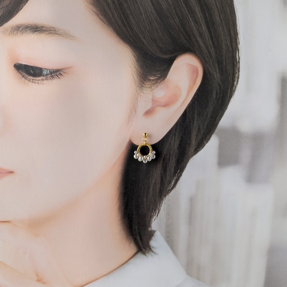 希少 ＊豪華3点セット＊ パールのリングピアス/イヤリング、ネックレス＆ブローチ 夏の誕生石2025 8枚目の画像